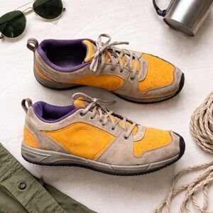 Gorpcore Retro Trail Sneaker KEEN Suede Orange Purple Hiking Shoes Women 7 A09